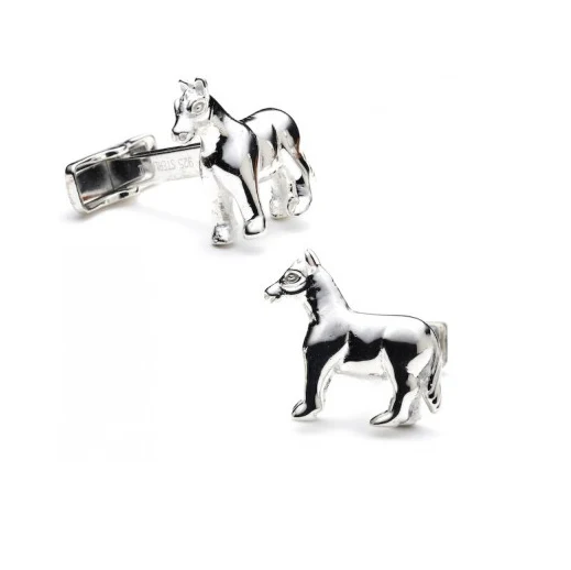 Men’s Cufflinks- Sterling Silver Horses - Image 3