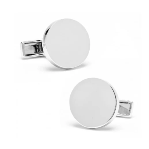 Men’s Cufflinks- Sterling Silver Infinity Edge Round Design - Image 3