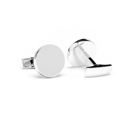 Men’s Cufflinks- Sterling Silver Infinity Edge Round Design - Image 4