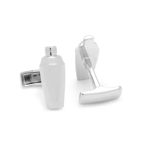 Men’s Cufflinks- Sterling Silver Martini Shaker Design - Image 4
