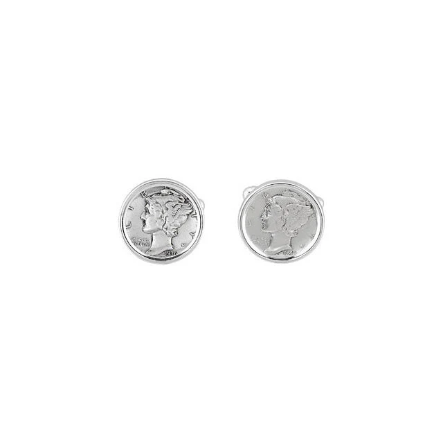 Men’s Cufflinks- Sterling Silver Mercury Dime Coin Jewelry - Image 2