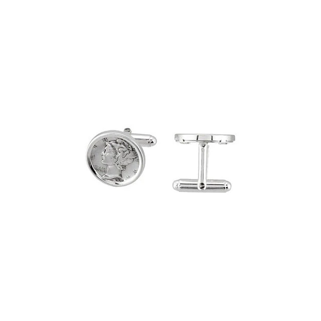 Men’s Cufflinks- Sterling Silver Mercury Dime Coin Jewelry - Image 3