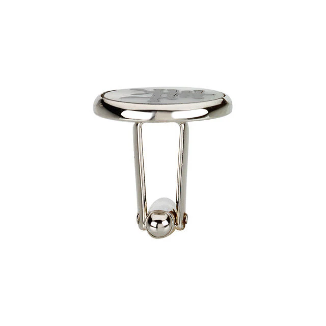 Men’s Cufflinks- Sterling Silver, Onyx & Mother of Pearl with Chinese Calligraphy Design - Image 3