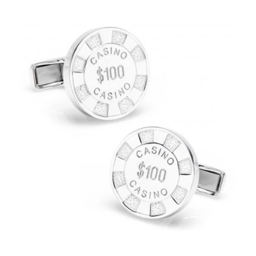 Men’s Cufflinks- Sterling Silver Poker Chips - Image 3