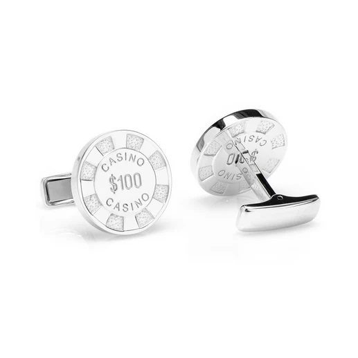 Men’s Cufflinks- Sterling Silver Poker Chips - Image 4