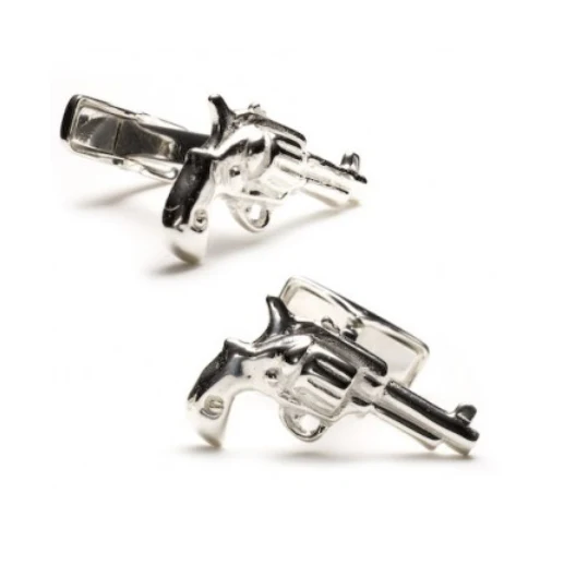 Men’s Cufflinks- Sterling Silver Revolvers - Image 3