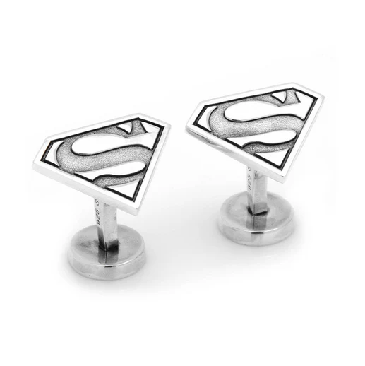 Men’s Cufflinks- Sterling Silver Superman (Officially Licensed DC Comics) - Image 3