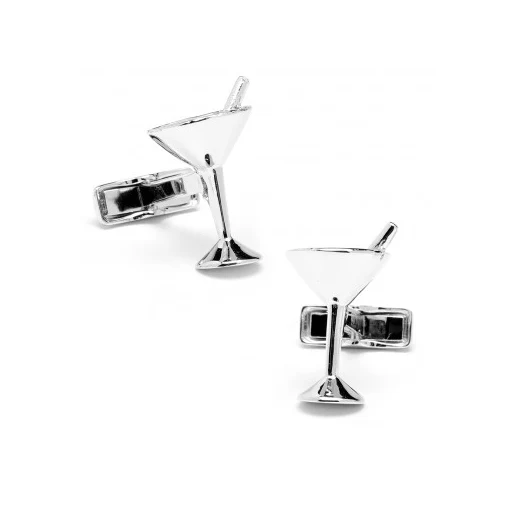 Men’s Cufflinks- Sterling Silver Vintage Martini Glasses - Image 3