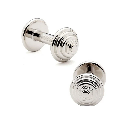 Men’s Cufflinks- Sterling Silver Weightlifter Barbells - Image 2