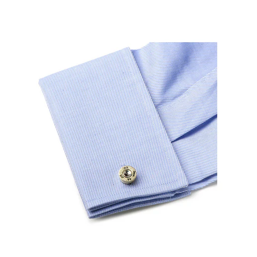 Men’s Cufflinks- Sterling Silver with Yellow Gold Two-Tone Bullets - Image 5