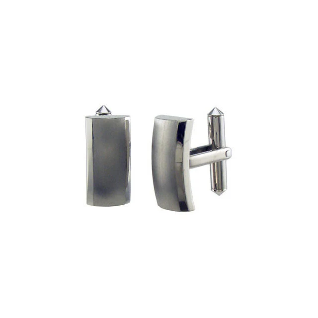 Men’s Cufflinks- Titanium Rectangular with Beveled Metal - Image 2