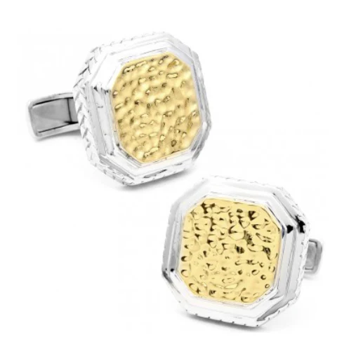 Men’s Cufflinks- Two Toned Opus Sterling Silver with Yellow Gold Plating - Image 3