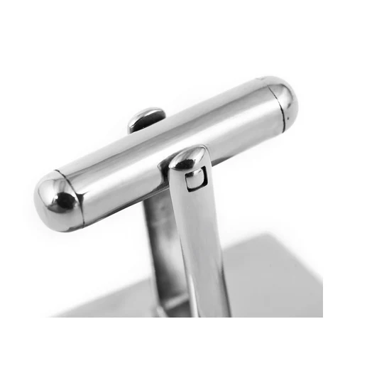 Men’s Cufflinks- White Gear Shifters with Black Enamel - Image 4