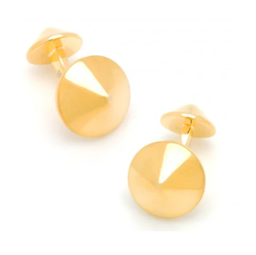 Men’s Cufflinks- Yellow Gold Plated Sterling Silver Double Spikes - Image 2