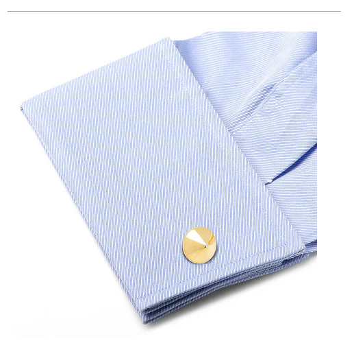 Men’s Cufflinks- Yellow Gold Plated Sterling Silver Double Spikes - Image 4