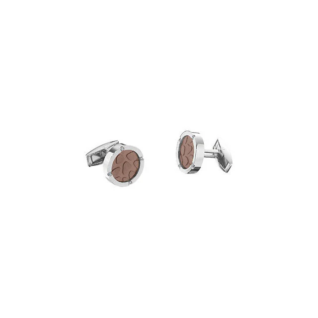 Men's Cufflinks- Black or Brown Ceramic Immersion Plating with CZ Accents - Image 3