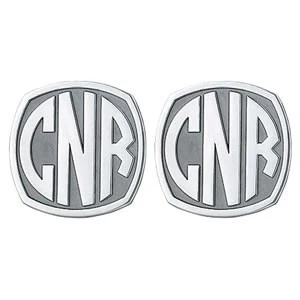 Men's Cufflinks- Customizable Monogram, Badge Style with Impact Letters - Image 2