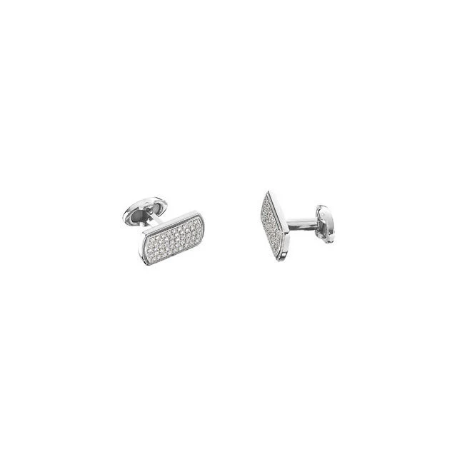 Men's Cufflinks- Stainless Steel with Cubic Zirconia - Image 4
