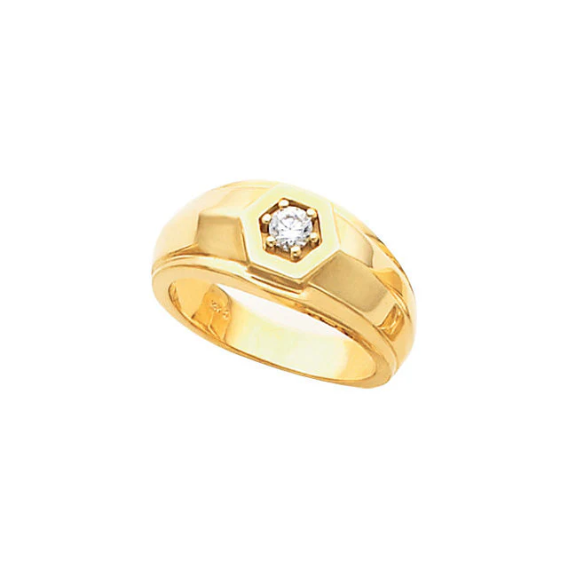 Cubic Zirconia Men's Wedding Band – The Benny Binion Ring (0.5 TCW Solitaire) - Image 3