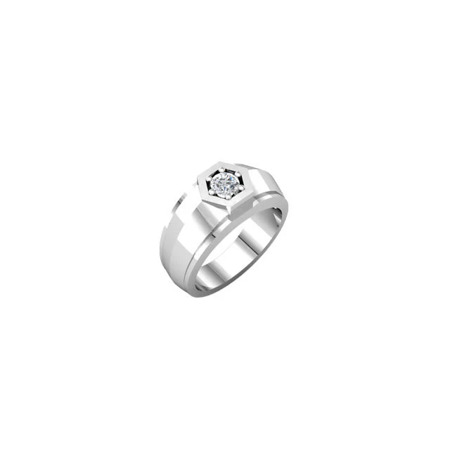 Cubic Zirconia Men's Wedding Band – The Benny Binion Ring (0.5 TCW Solitaire) - Image 5