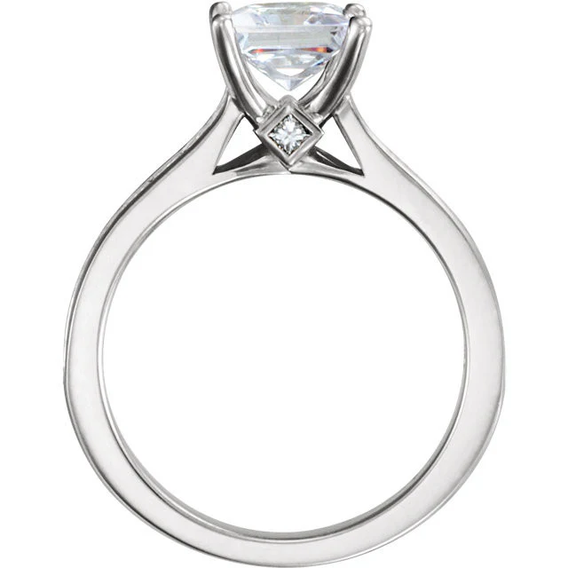 Cubic Zirconia Engagement Ring- The Estella (Princess Cut Peekaboo with Princess Channel) - Image 6