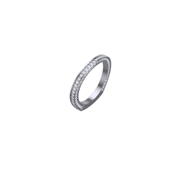 CZ Wedding Set, 3.0 Carat Princess Center and Three-Sided Bands - Image 7