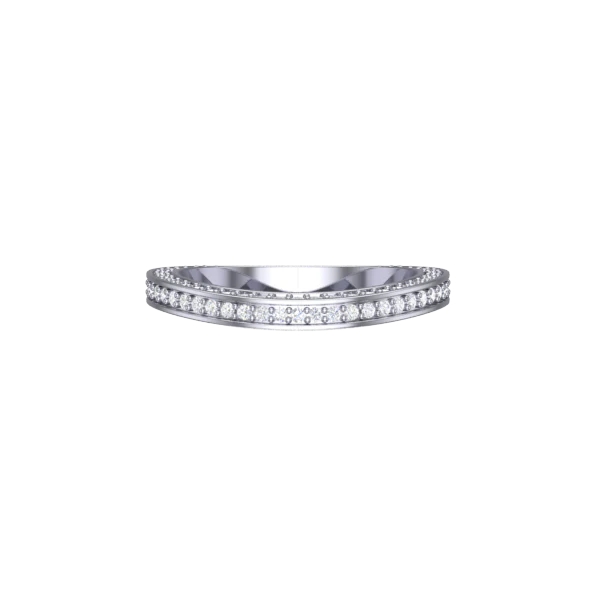 CZ Wedding Set, 3.0 Carat Princess Center and Three-Sided Bands - Image 8