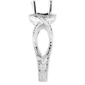 Cubic Zirconia Engagement Ring- The Anna Katherine (Round 1 Carat Solitaire with Oversized Infinity Twist Band) - Image 4