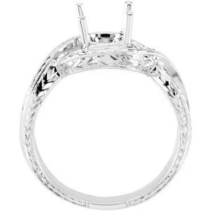 Cubic Zirconia Engagement Ring- The Anna Katherine (Round 1 Carat Solitaire with Oversized Infinity Twist Band) - Image 5
