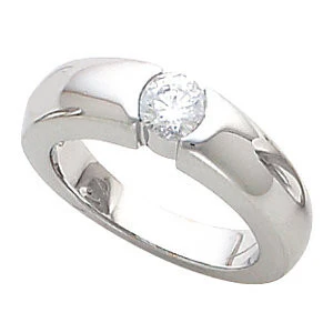 Cubic Zirconia Engagement Ring- The Kayla (0.25-1.0 CT Round Bezel-Set Solitaire) - Image 4