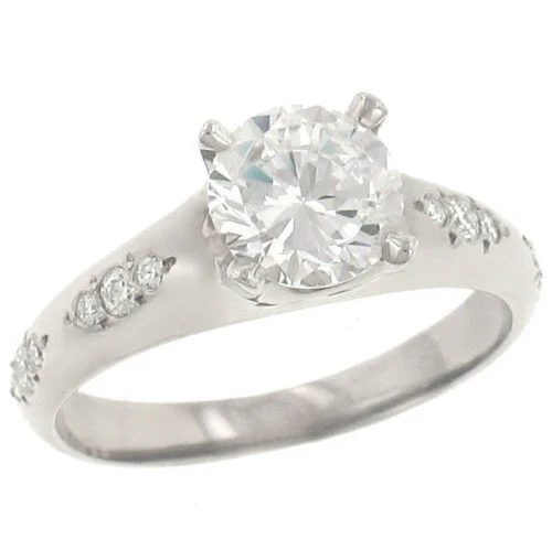 Cubic Zirconia Engagement Ring- The Juliet (2 TCW 12 Stone Pave Setting) - Image 3