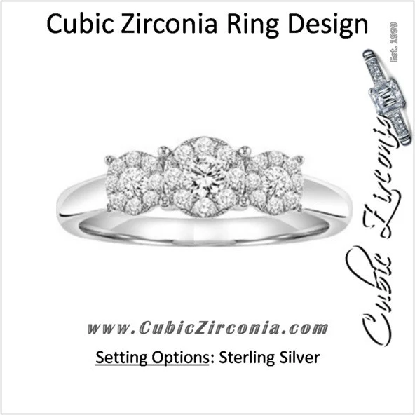 Cubic Zirconia Engagement Ring- The Jane (Round Cut Cluster)