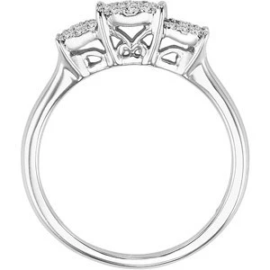 Cubic Zirconia Engagement Ring- The Jane (Round Cut Cluster) - Image 4
