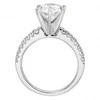 Cubic Zirconia Engagement Ring- The Alice (High-Set Round Cut Six Prongs Solitaire with Pavé Band) - Image 3