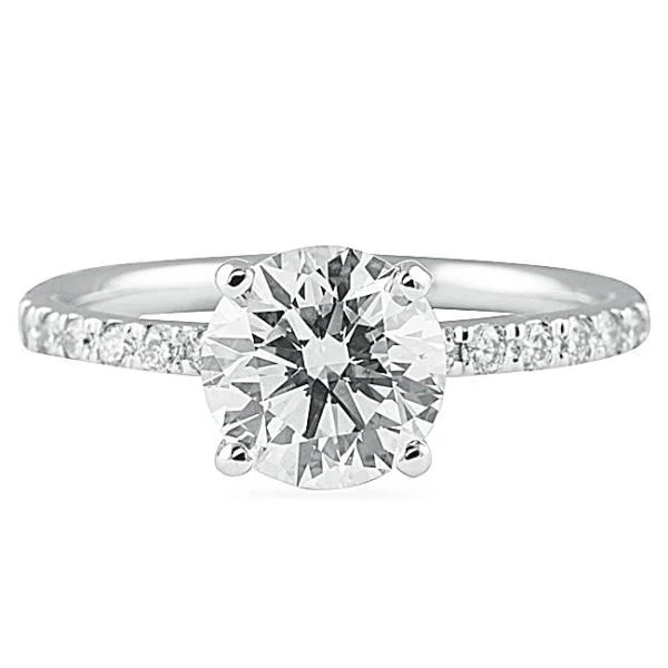 Cubic Zirconia Engagement Ring- The Ashlyn (Round Cut with Enhanced Basket and Thin band) - Image 3