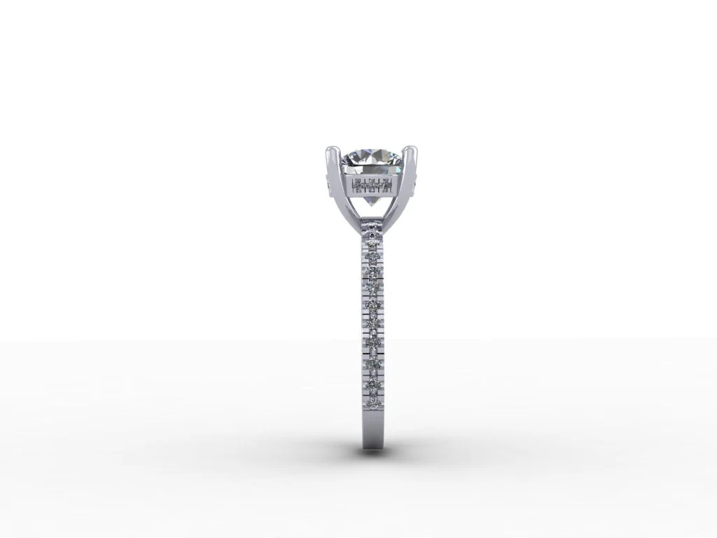 Cubic Zirconia Engagement Ring- The Ashlyn (Round Cut with Enhanced Basket and Thin band) - Image 5