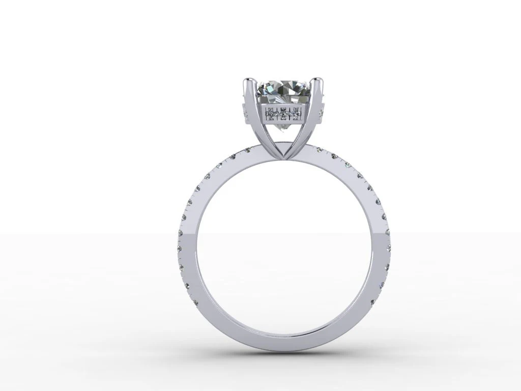 Cubic Zirconia Engagement Ring- The Ashlyn (Round Cut with Enhanced Basket and Thin band) - Image 6