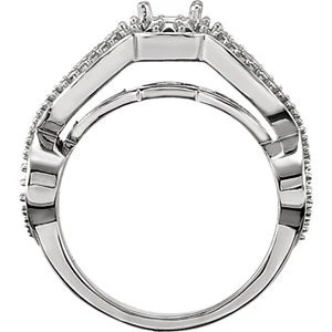 Cubic Zirconia Engagement Ring- The Kellie (0.5-1.0 Carat Round Infinity Halo-Style with Split-Band) - Image 7