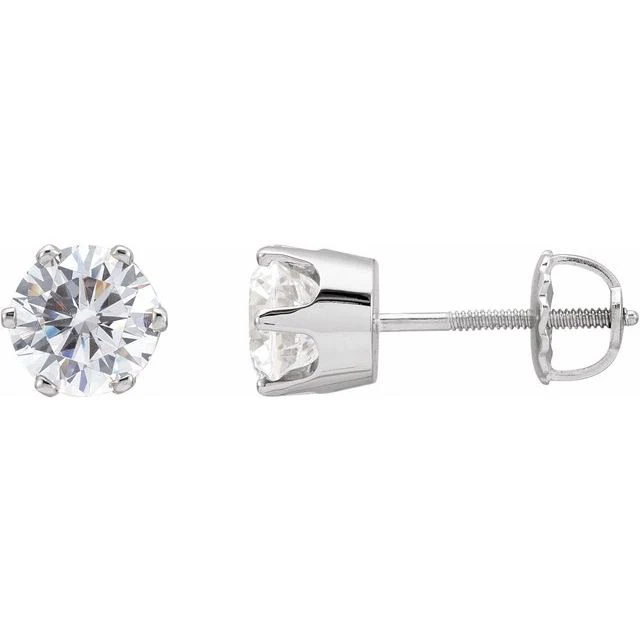 Cubic Zirconia Earrings- Customizable 6-Prong CZ Youth Stud Earring Set - Image 4
