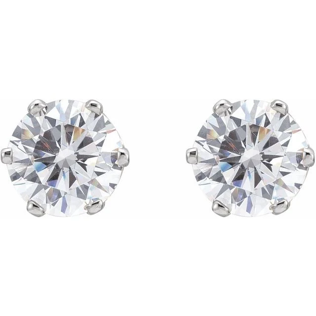 Cubic Zirconia Earrings- Customizable 6-Prong CZ Youth Stud Earring Set - Image 5