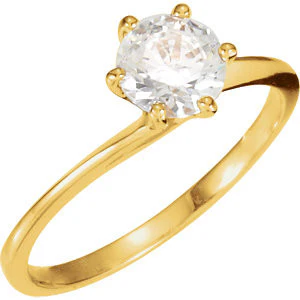 Cubic Zirconia Engagement Ring- The Aurora (Round or Asscher Cut Bypass Solitaire) - Image 2