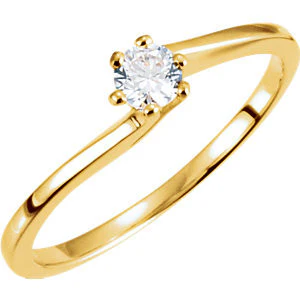 Cubic Zirconia Engagement Ring- The Aurora (Round or Asscher Cut Bypass Solitaire) - Image 3