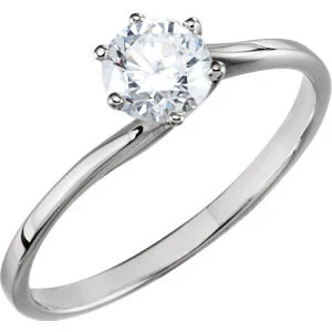 Cubic Zirconia Engagement Ring- The Aurora (Round or Asscher Cut Bypass Solitaire) - Image 5
