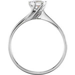 Cubic Zirconia Engagement Ring- The Aurora (Round or Asscher Cut Bypass Solitaire) - Image 6