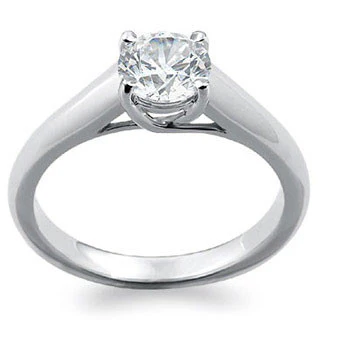 Cubic Zirconia Engagement Ring- The Nell (Solitaire with X Cross Band) - Image 5