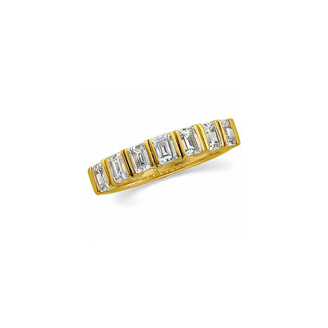 Cubic Zirconia Anniversary Ring Band, Style 120-321 (1.4 TCW Channel Set Emerald-Cut) - Image 3