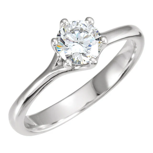 Cubic Zirconia Engagement Ring- The Allison (0.75 Carat Classic Round Solitaire) - Image 3