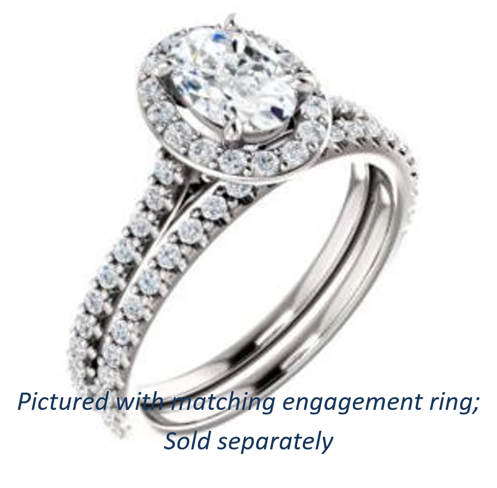 Cubic Zirconia Engagement Ring- The Bailey (Customizable Cathedral-set Oval Cut Design with Halo, Thin Pavé Band and Floating Peekaboo) - Image 12