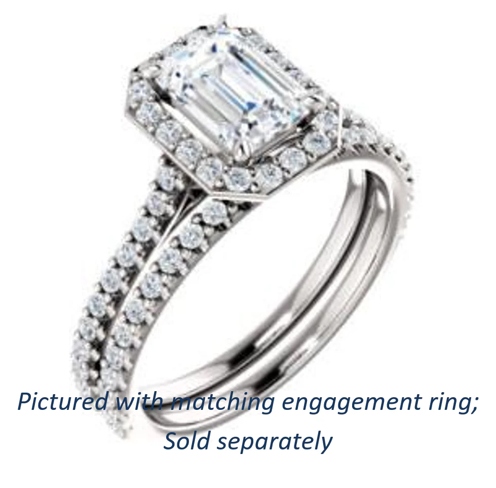 Cubic Zirconia Engagement Ring- The Bailey (Customizable Cathedral-set Radiant Cut Design with Halo, Thin Pavé Band and Floating Peekaboo) - Image 12