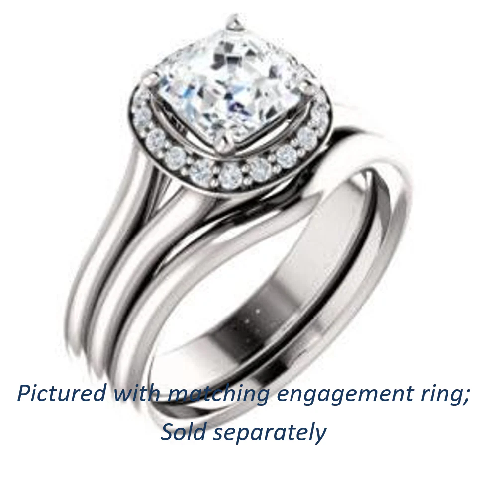 Cubic Zirconia Engagement Ring- The Bebi (Customizable Cathedral-Halo Asscher Cut Design with Wide Split Band) - Image 7